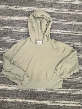 Abercrombie & Fitch Sage Green Hoodie Cropped